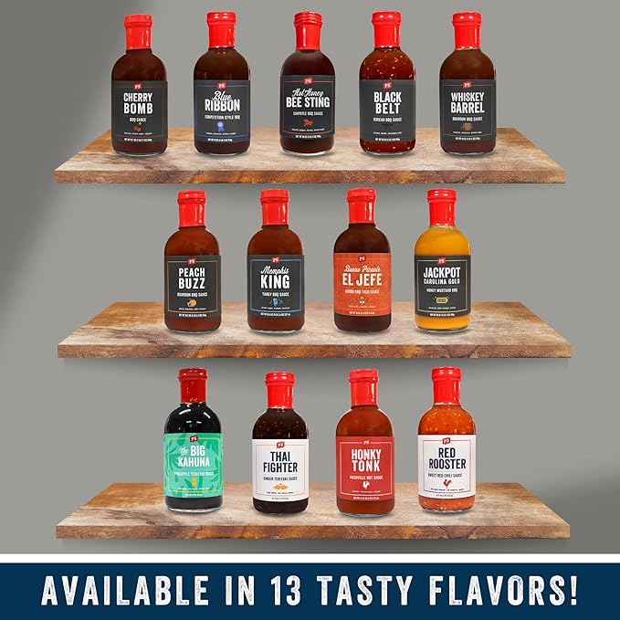PS Seasoning Hot Honey Bee Sting Chipotle BBQ Sauce - All-Purpose Glaze, Marinade, Baste, and Dip - Sweet and Spicy Grilling Sauce for Chicken Wings, Pulled Pork, Salmon, and more
