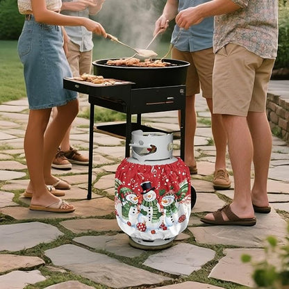Snowman 20lb Propane Tank Covers Christmas Gas Cover Fits Standard 20 lb Tank Cylinder Heavy Duty Outdoor Grill Accessories Gift for Friends