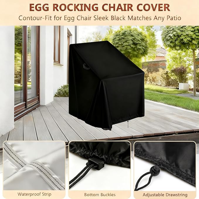 High Back Patio Chair Cover,Waterproof Covers for Stackable Dining Chairs,Outdoor Patio Furniture Seating Set Shield (28"W x 36"D x 45"H,1-Pc)