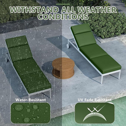 Chaise Lounge Cushions Outdoor, 80 x 26 x 4 Inch Lounge Chair Cushions for Outdoor Furniture - Waterproof Lounge Patio Replacement Cushion, 4In Fade-Resistant ThickPatio Chaise Lounge Cushion