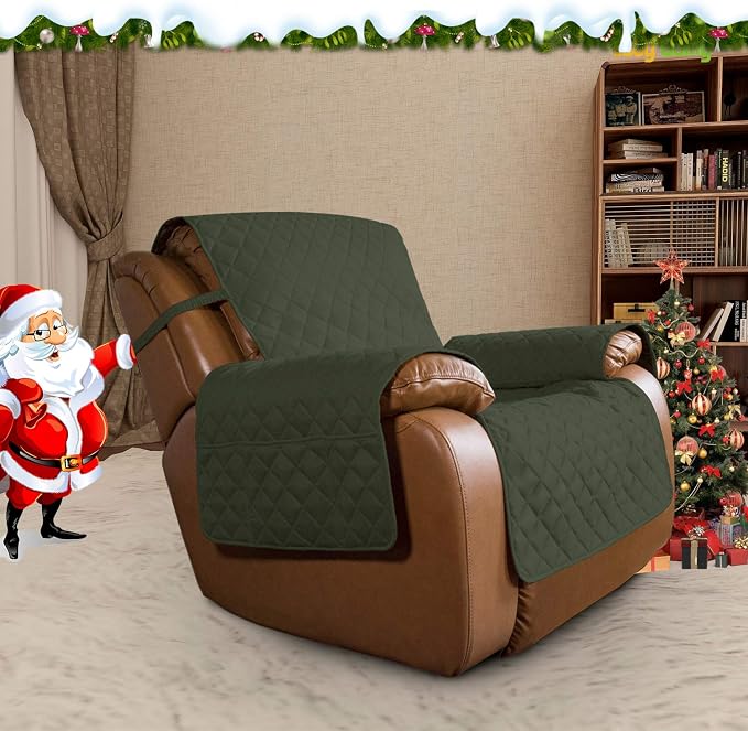 Easy-Going Reversible Couch Cover, Oversized Recliner, Army Green/Beige | Machine Washable Slipcover For Dogs, Water Resistant Furniture Mat For Living Room, Non-Slip Sofa Cover, Pet Friendly