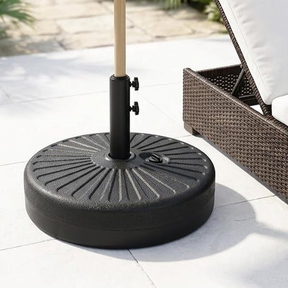 20" 50 lbs Fillable Heavy Duty Umbrella Base, Stable Outdoor Stand, Durable Holder for Lawn Patio Deck and Poolside Parasols, Black