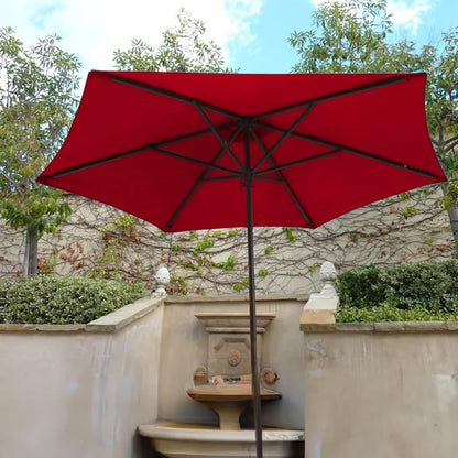 Formosa Covers 9ft 6 Ribs Market Patio Umbrella Replacement Canopy - Top Canvas - 600D UV Protective and Water Resistant Umbrella Fabric - Premium Replacement Canopy Cover ONLY (Red)