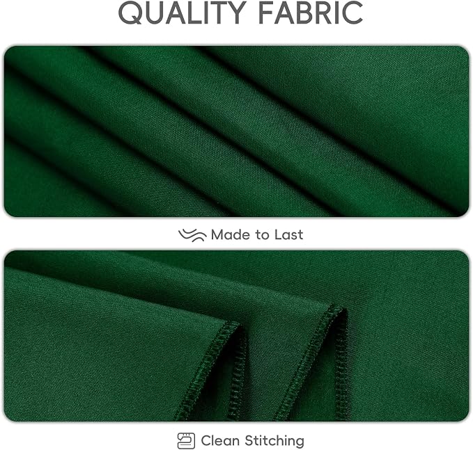 8 Pack Hunter Green Rectangle Table Cloth 60 x 102 Inch For 6 Foot Tables | Wrinkle Resistant Tablecloth, Washable Polyester Fabric, Rectangular Tablecloth for Wedding Party Banquet Buffet