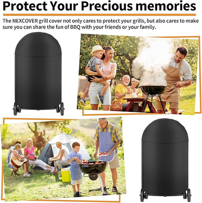 NEXCOVER Round Grill Cover | 34” Dia by 41”H BBQ Cover, Dome Smoker Cover, Fade & UV Resistant Barbecue Cover, Waterproof Heavy Duty Barbeque Cover, Compatible for Char-Griller Akorn Kamado Grills