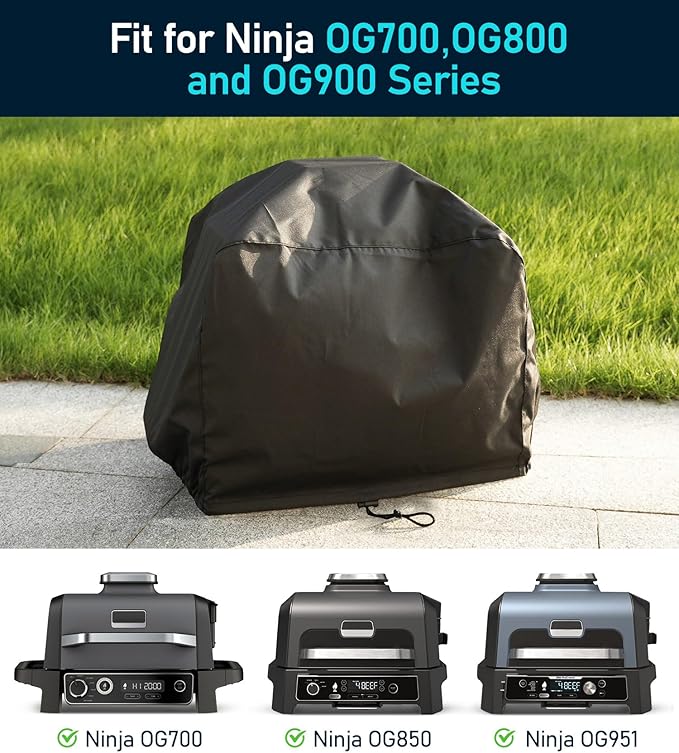 Grill Cover for Ninja Woodfire Pro Premium OG800 and OG900 Series Grill, UV & Water Resistant Cover for Ninja Woodfire Premium Grill