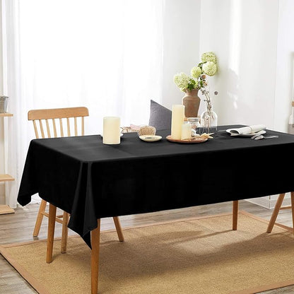 Black Rectangle Tablecloth 54 x 80 Inch 210 GSM Stain&Water Wrinkle Resistant Washable Fabric Table Cloth for Dining Table Buffet Parties Outdoor Picnic Camping Kitchen