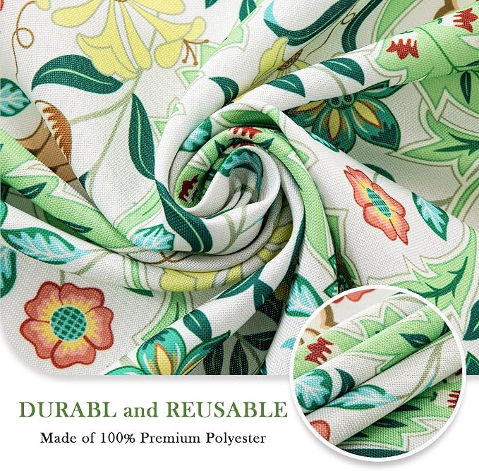 UMINEUX 60" Outdoor Round Tablecloth with Umbrella Hole and Zipper | Spring/Summer Waterproof Round Patio Table Cover for Picnic/BBQ/Garden, Yellow Snowflake