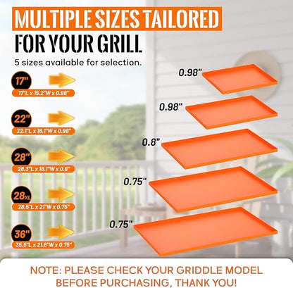 17” Silicone Griddle Mat for Blackstone - Heavy-Duty Food-Grade Griddle Cover & Full Surface Protection, Waterproof, Rust & Dust-Proof, Essential Blackstone Griddle Accessories for Outdoor BBQ