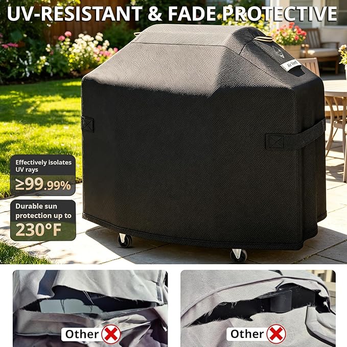 Ultimate Durable 55 Inch Grill Cover for Outdoor Grill,Heavy Duty Waterproof Rip-Proof BBQ Cover,Fade Resistant Gas Grill Cover with Straps,3-4 Burner Barbecue Cover for Weber Char-Broil Nexgrill,etc