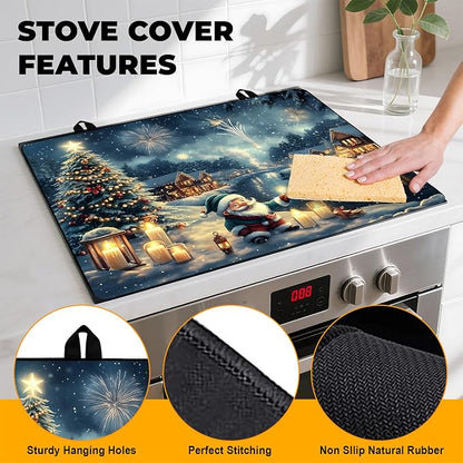 Christmas Stove Top Cover Snowman Stove Top Cover for Home Decoration Kitchen Pad Non-Stick Washable Cooktop Covers Countertop Protector Keep Stove Clean 28"x20" (Snowhouse)