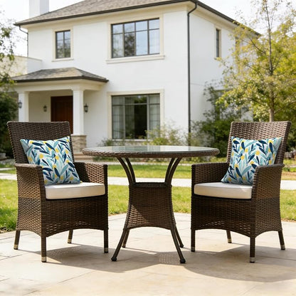 LVTXIII 2 Pack Outdoor Pillow Covers ONLY 18x18 Inch, Water-Repellent Square Decorative Cushion Covers for Patio Furniture, Garden, Sofa, Leaves Multi