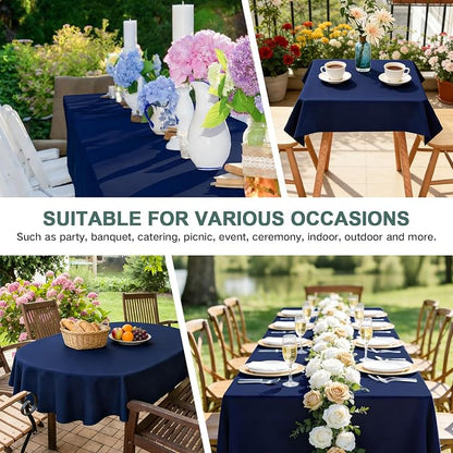 Wolkemer Small Square Tablecloth 36 x 36 Inch Washable Fabric Table Cloth Navy Blue Table Cover for Nightstand End Bedside Tables Tabletop Decoration