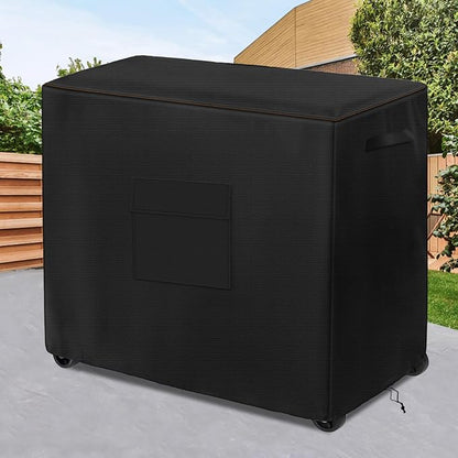 Outdoor Bar Cart Cover for 48 Inch BBQ Food Prep Table Heavy Duty 420D Polyster Outdoor Dining Cart/BBQ/Worktable Metal Movable Table Cover