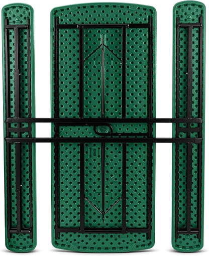OEF Furnishings Heavy Duty Blow Molded Folding Picnic Table - Green, Black Frame