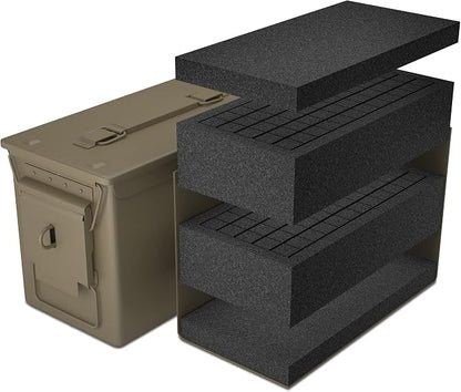 Lockable Metal Ammo Storage Box - Military & Army Steel Ammo Can for Ammunition Storage - Waterproof Ammo Crate Utility Box