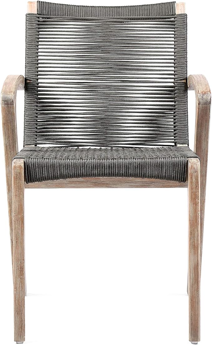 Armen Living SETOADILT5A Oasis and Brielle 5 Piece Light Eucalyptus and Stone Outdoor Patio Dining Set