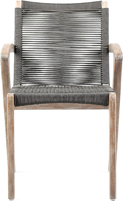 Armen Living Sachi and Nabila Outdoor 5 Piece Light Eucalyptus and Concrete Dining Set
