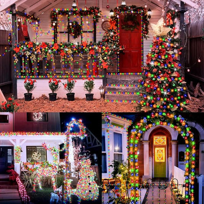 XURISEN 551FT 1400 LED Christmas Lights Outdoor Green Wire String Lights 8 Modes with Timer Memory Waterproof Fairy Lights Plug in for Xmas Tree Wedding Yard Party Holiday Decorations(Multicolor)