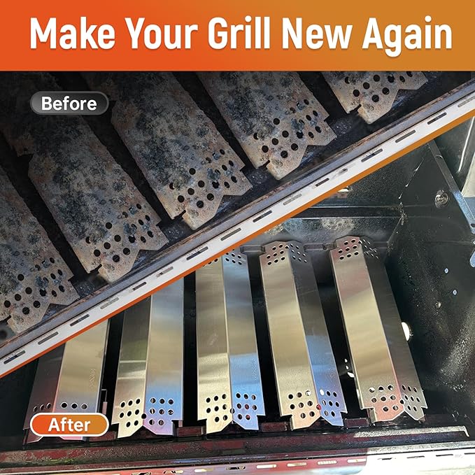 Grill Heat Plate Replacement Parts for Nexgrill 5 Burners 720-0888 720-0888N 720-0830H, 5 Pack Stainless Steel Burner Tubes & Grill Heat Tents & Ignitors, Gas Grill Repair Kit for Nexgrill