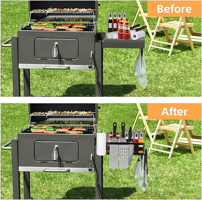 Aoresac Griddle Caddy for Blackstone 17"/22"/28"/36" Griddles/Prep Cart, Grill Caddy Space Saving for Blackstone BBQ Accessories Storage Organize with Paper Towel Holder & Hooks