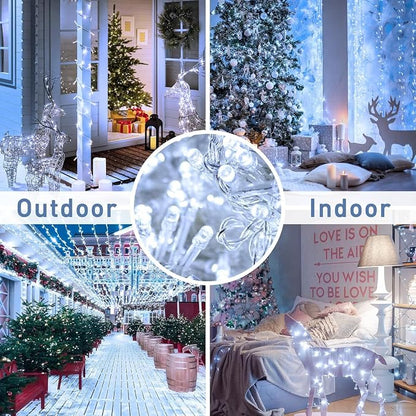 JMEXSUSS 300 LED White Christmas Lights Plug in Clear Wire | 66 Ft Christmas String Lights for Tree, Christmas Tree Lights Indoor Outdoor for Party Wedding Christmas Decorations