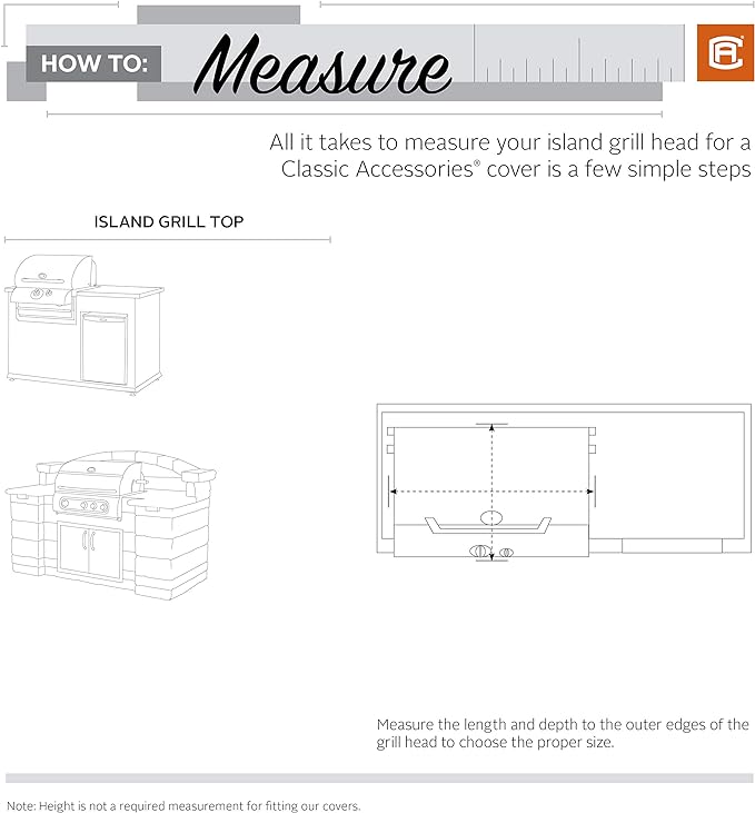Classic Accessories Ravenna Water-Resistant 37 Inch Built-in BBQ Grill Top Cover, Taupe