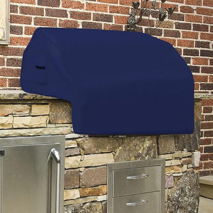 Covers & All Built-in Grill Cover for Outdoor Grill – Heavy Duty 12 oz Waterproof Built-in BBQ Grill Cover, PVC-Coated Polyester with Elastic Hem for Snug Fit (48 x 27 x 26 inches, Blue)