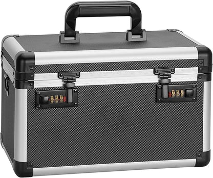 Medicine Lock Box with Combination Lock - 13.4 x 7.6 x 8.2 Inches - First Aid Safe Medication Storage Box, Medications and Personal Items, Safe Boxes for Home and Outdoor - Tactical Black