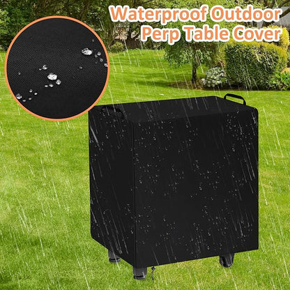 Table Cover for 30 lnch Keter Unity Table, for Grill Outdoor Food PrepCart, Outdoor PrepTable Steel Bar Protection Cover for Patio Metal Grill Cart, 30"'L x 24"'W x 32" H