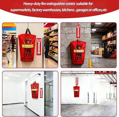 Fire Extinguisher Cover with reflective strap, 10-20LB Heavy-duty fire extinguisher protective sleeve, Portable from Scuffs & Scratches Accessories,Suitable for outdoor or home 18 "Wx 24"