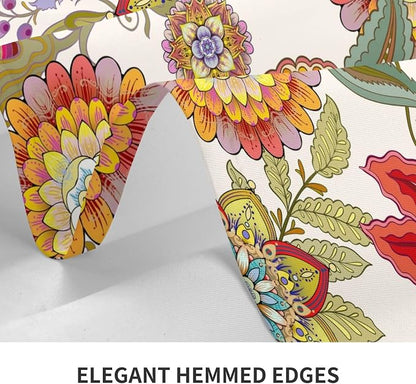 Rectangle 54"x72" Boho Floral Tablecloth Flower Colorful Decorative | Washable Table Cloth for Kitchen Dining Parties Picnic Birthday Spring Summer Farmhouse Home Decor