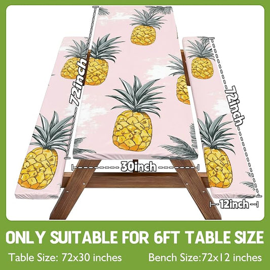 Picnic Table Cover with Bench Covers Elastic Tablecloth Camping Essentials Gear Table Cloth Outdoor Glamping Cool Fun Unique Ideas Birthday Camping Gifts for Mother Mama Mommy Mom from Daughter Son