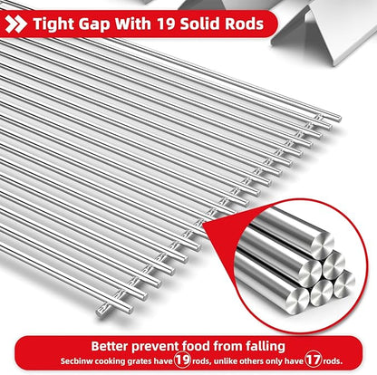 SettleDown Grill Grates 66032 Flavorizer Bars for Weber Genesis II Grill Parts GS4,66095 Cooking Grates & 66795 Heat Deflector for Weber Genesis ii E-310 E-315 S-335, Stainless Steel