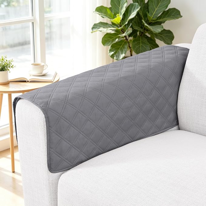 Smiry Waterproof Reversible Pet Couch Covers for Dogs | Pet Friendly, Soft Fabric, Washable Sofa Furniture Protector for Dogs Cat Kids, Checkered (40"x40", Grey/Dark Grey)