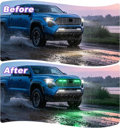 RGB Led Grills Lights for 2024 2025 2026 Toyota Tacoma Limited | amber ,white ,RGB 2025 2026 tacoma limited grille light assembly