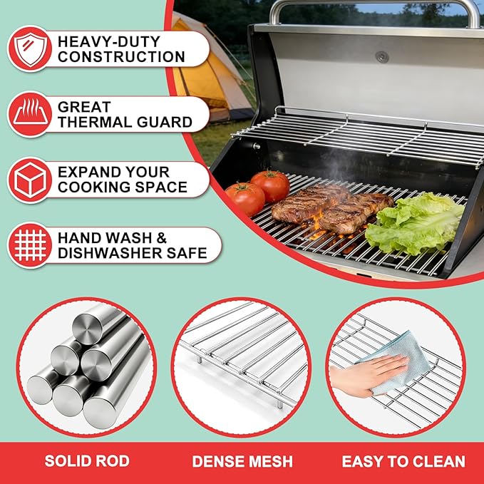 Grill Warming Rack for Captiva Designs 4-Burner Propane Gas BBQ Grill with Side Burner, Hanging Upper Rack Replacement Parts for Captiva Designs Grill Accessories, Stainless Steel 1 Pack