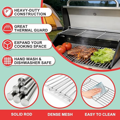 Grill Warming Rack for Captiva Designs 4-Burner Propane Gas BBQ Grill with Side Burner, Hanging Upper Rack Replacement Parts for Captiva Designs Grill Accessories, Stainless Steel 1 Pack
