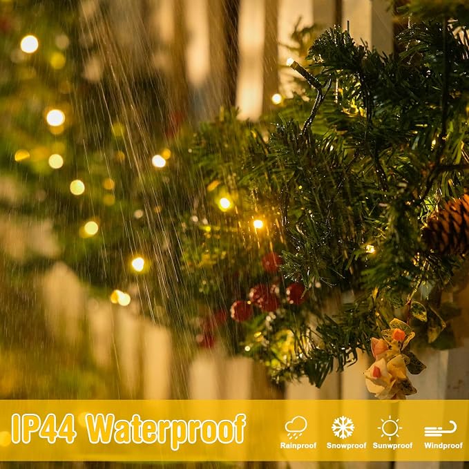 JMEXSUSS 229ft 700 LED Christmas Lights, Christmas Tree Lights Plug in | Warm White, 8 Modes, Indoor Outdoor Use, Twinkle String Lights for Tree Wedding Ceiling Room Home Yard Patio Porch Xmas Decor