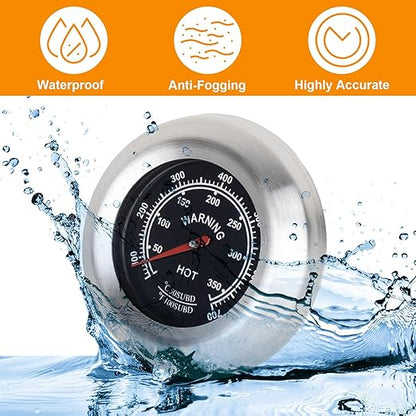 3" BBQ Thermometer Gauge for Dyna Glo Grill Accessories DGN405DNC DGN576DNC-D, Master Forge BG179A BG2614B Parts, Accurate Heat Indicator for cuisinart, Stok, Uniflame, Backyard Grill Parts 700F