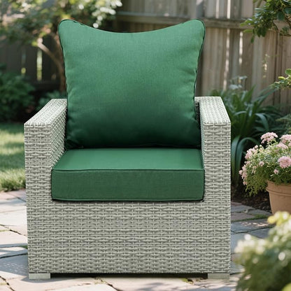 Deep Seat Patio Cushions Set 24 x 24 Inch,Olefin Fabric Outdoor Seat Cushion,Patio Furniture Cushions with Removable Cover,Rain-Proof and Fade Resistant Deep Seat Bottom & Back Cushion,1set