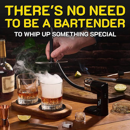 Cocktail Smoker Kit - Whiskey Smoker Kit - Smoke Infuser - Starter Kit, 12 PCS, Smoker Machine with Accessories and Wood Chips - Indoor Smoker - Gift for Men