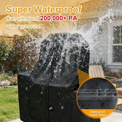 600D Heavy Duty Pellet Grill Cover for Pit Boss Lockhart, Waterproof Wood Pellet Smoker Cover with Windproof Buckles, UV Resistant, No Tear, No Fading