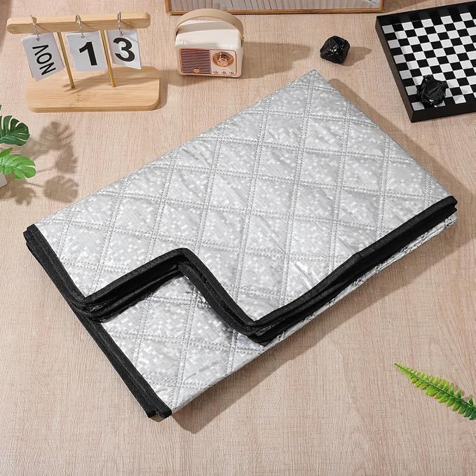 DECHOUS Freezer Top Cover: Waterproof Insulated Freezer Cover for Outdoor Chest Refrigerator 50x39 Inch Aluminum Foil Thermal Topper Blanket for Fridges Beverage Coolers