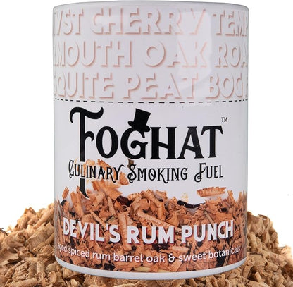 Foghat Cocktail Smoker Wood Chips - 14oz Devil's Rum Punch Shavings for Smoker, Whiskey & Drink Infuser Kit - All Natural, Culinary Wood Smoking Chips for Cocktail Smoke Gun & Drink Smokers