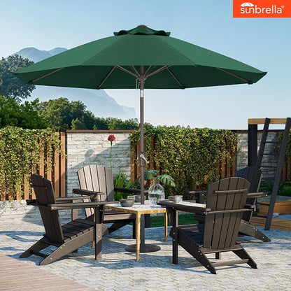ABCCANOPY 10-Year No Fading 9FT Acrylic Outdoor Patio Umbrella(Green) | Fade & UV Resistant Fabric,8 Fiberglass Ribs，Wind Vent，Crank Lift & Tilt,Outdoor Table Umbrella for Deck,Backyard,Yard