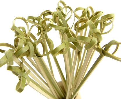 JapanBargain 1597x20, Cocktail Picks Appetizer Picks Bamboo Skewers for Snack Sandwich Finger Food Tapas Fruit Kabob BBQ Hors D’oeuvre Twisted End Knotted Bamboo Sticks, 6 inch, 1000pcs