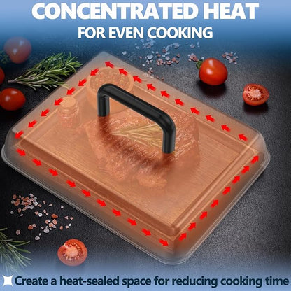 SafBbcue Griddle Accessories for Blackstone Cooking Cover Basting Cover Cheese Melting Dome and Cooling Rack Baking Rack for Most Flat Top Griddle Cooking Easy to Clean Oven & Dishwasher Safe