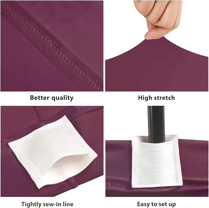 BDDC 8ft Stretch Spandex Fitted Table Cloth for 8 Foot Tables | GRS-Certified Eco-Friendly Fabric, Elastic Fit Rectangle Tablecloth, Washable, Wrinkle-Free, For Events & Parties