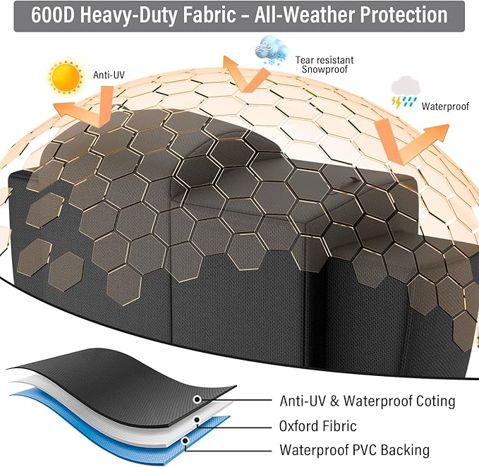 Grill Cover for Pit Boss Charleston PB1020 Combo Grill Onyx Edition Upgraded Full-Length Cover for Charleston 1000 Sq in Pellet Grill/Gas Griddle Combo Onyx Series